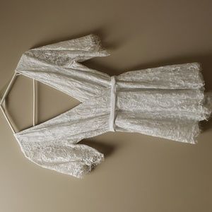 White lace bridal rompers small